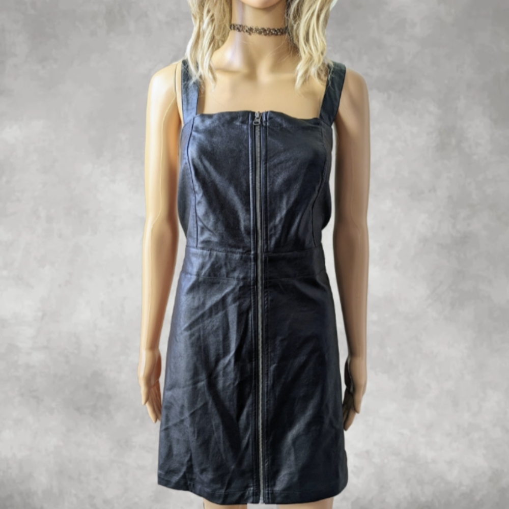 Wild Fable Black Faux Leather Dress Size L